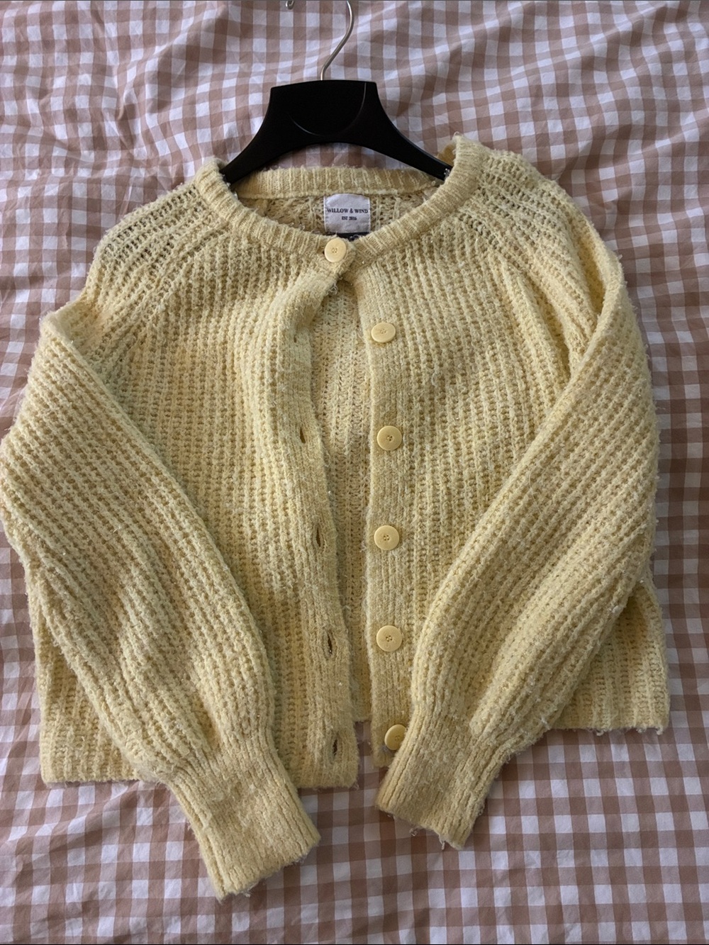 Butter Yellow Knit Button-Up Cardigan Sweater